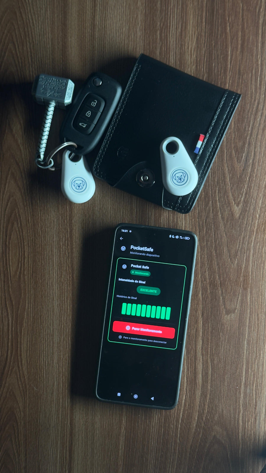 Cliente usando Pocket Safe